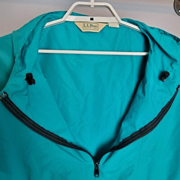 L.L. Bean Men's Tall Teal Light Jacket Size XL Made in USA Hooded Front Pocket - Picture 5 of 6